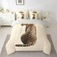 thumbnail image 2 of Castle Fairy Teens Safari Leopard Bedding Comforter Set 7 Pieces,Jungle Animal Full Bedding Set Lightweight,Woodland Wildlife Fitted Sheet Flat Sheet,Lightweight Room Decor,Reversible, 2 of 8
