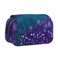 thumbnail image 1 of Disketp Purple and Green Glitter Estuche de Lápices de Doble Capa con Tapa Abatible y Cremallera, Organizador Escolar para Adolescentes y Adultos, 1 of 7