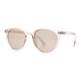 thumbnail image 4 of Classic Hipster Thin Plastic Horn Rim Normcore Round Fashion Sunglasses Peach - Beige, 4 of 8