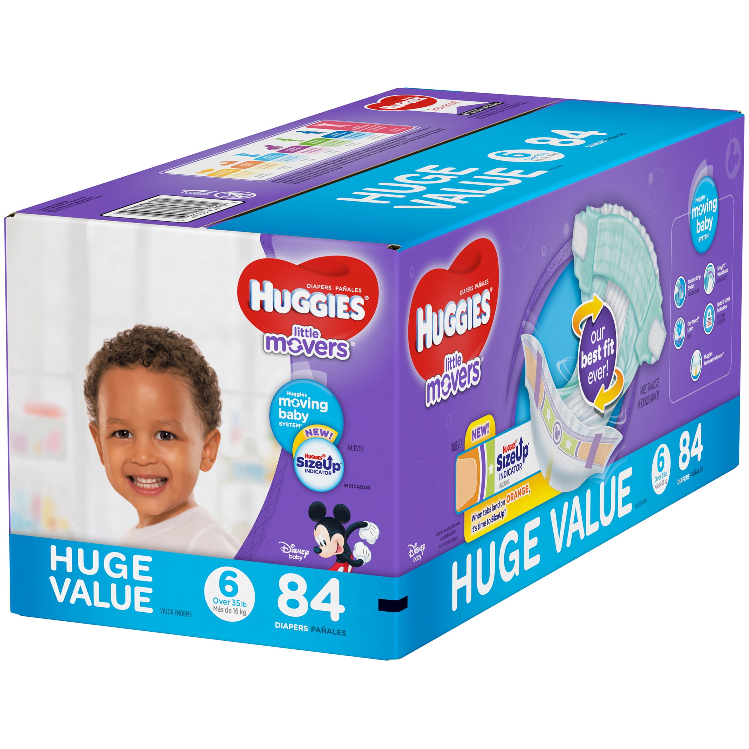 Huggies Little Movers Diapers, Size 6 (Choose Diaper Count)