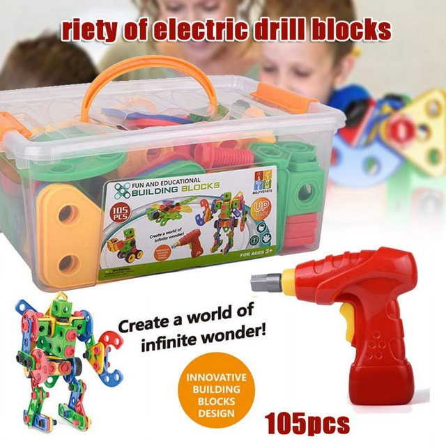 105Pcs Toys Building Blocks Educational Construction Set Engineering Toys Building Toys Kit Stem Activities Learning New