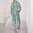 thumbnail image 3 of Bingfone Womens Pajama Sets Flower and Sail Boat Print,Long Sleeve Loungewear Pajamas Set-Small, 3 of 8