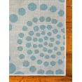 thumbnail image 7 of Unique Loom Outdoor Modern Collection Area Rug - Charlotte (2' x 6' 1" Runner Cream/Teal), 7 of 7