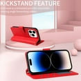 thumbnail image 2 of Crossbody Wallet Case for iPhone 16 Pro Max, with Detachable Shoulder Strap & Wrist Strap, Magnetic Clasp Flip Kickstand Card Holder, PU Leather Shockproof for Women Girls Purse Cover, Red, 2 of 14