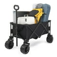 thumbnail image 2 of Tcbosik Collapsible Wagon with Wheels, 220 lbs Foldable Utility Grocery Shopping Cart for Outdoor, Garden, Beach, Lawn, Backyard, Black, 2 of 8