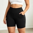 thumbnail image 2 of xfsWaSs Biker Shorts with Pockets Women Soft High Waist Workout Yoga Shorts Comfort Athletic Shorts for Running Gym Tennis Plus Size, 2 of 5
