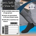 thumbnail image 6 of SOCKS'NBULK Mens Cotton No Show Socks, Soft Sports Socks In Bulk, King Size 13-16 (Black, 12), 6 of 7