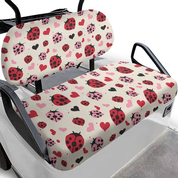 chaqlin Red Ladybugs Golf Cart Towel Seat Covers Breathable Golf Cart Seat Blanket for 2-Person Seats Club Car