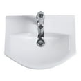 thumbnail image 6 of Tahoe Small Wall Mounted Bathroom Sink 17.75" White Ceramic Arc Basin Gloss Porcelain Floating Vessel Sink Space Saving Vessel w/Overflow and Single Faucet Hole Renovators Supply, 6 of 10