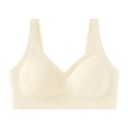 thumbnail image 4 of Alun Womens Seamless Wireless Push up Supportive Bras Comfortable No Underwire Full Coverage Fixed Cup Jelly Lift Everyday T-Shirt Bras with Massage Cup Design White XL, 4 of 4