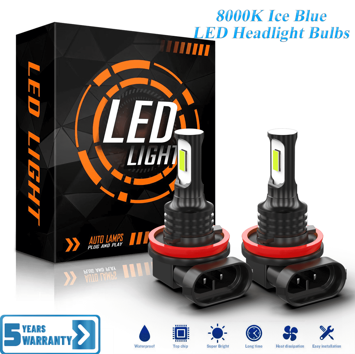 SEALIGHT S1-Pro H3/H3ll 60W 6500K White IP67 LED Fog Light Bulbs 2 Pcs - View #3