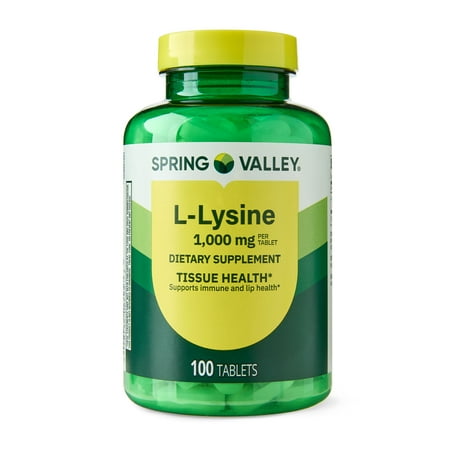 Spring Valley L-Lysine Amino Acid Supplements, 1000 mg, 100 Count