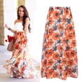 thumbnail image 2 of MIXUE Women Skirts Floral Print High Waist Pleated Beach Long Skirts Casual Bohemian Pleated Party Boho Beach Maxi Skirts, 2 of 9