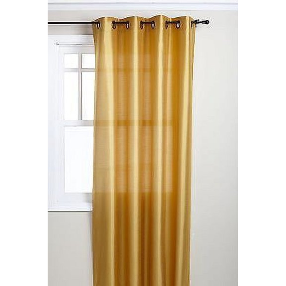 Qutain Linen Faux Silk Grommet Curtain Window Panel Solid Set of Two (2) 55" x 63 Many Colors
