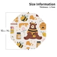 thumbnail image 2 of Honeii Cute Bee Honey Jar Hive Bear print Leather Coaster Set of 4, ideal for safeguarding your furniture from drinks spills and effortless cleanup-Octagon, 2 of 6