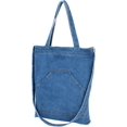 thumbnail image 2 of CoCoMangos Women Denim Tote Handbag Casual Travel Beach Shopper Shoulder Bag Lightweight Zipper Reusable Grocery Bags, 2 of 7