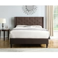 thumbnail image 2 of Full Size Upholstered Platform Bed Frame with 51" Tall Headboard - Button Tufted Cloth Bed - Wood Slat Support with Storage Space- No Box Spring Needed- Easy Assembly- Brown - OLIVER & SMITH, 2 of 3
