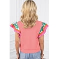 thumbnail image 4 of Women's Elegant Peach Blossom Shift Top with Floral Sleeve Detail - [ZhiHiMeRi] | (US 16-18)XL, 4 of 8