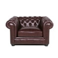 thumbnail image 2 of Home Square 2 Piece Set with Leather Chesterfield Accent Chair and Sofa in Brown, 2 of 15
