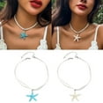 thumbnail image 2 of HGYCPP Simple Large Starfish Pendant Necklace Clavicle Chain White Rope Collar Necklace, 2 of 14