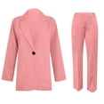 thumbnail image 6 of Autumn Business Casual Two Piece Suit For Women Polyester Jackets With Wide Leg Pants Wrinkled Resistant Wear Set, 6 of 9