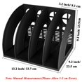 thumbnail image 4 of SAYEEC Sturdy Magazine Holder 4 Compartments Plastic Desktop File Organizer File Dividers Office Organizer Storage Document Magaizne Rack Display Box (Black), 4 of 4