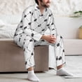 thumbnail image 7 of Vsdgher Black Rabbit Mens Pajama Set, Soft Warm Long Sleeve Sleepwear, Cozy Button-Down Pjs for Men-X-Large, 7 of 7