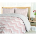 thumbnail image 5 of Ambesonne Pink Duvet Cover Set, Zigzag Chevron Grunge, 2-Calking, Rose Pale Pink White, 5 of 7