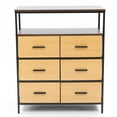 thumbnail image 4 of LuxenHome Black and Brown Manufactured Wood 6-Drawer 1-Shelf Accent Chest, 4 of 11