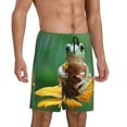 thumbnail image 2 of Fotbe Tree Frog Sitting On Sunflowes Pantalones Cortos de Pijama para Hombre, Ropa de Dormir, Pantalones de Pijama Cortos para Hombre-3X-Large, 2 of 6