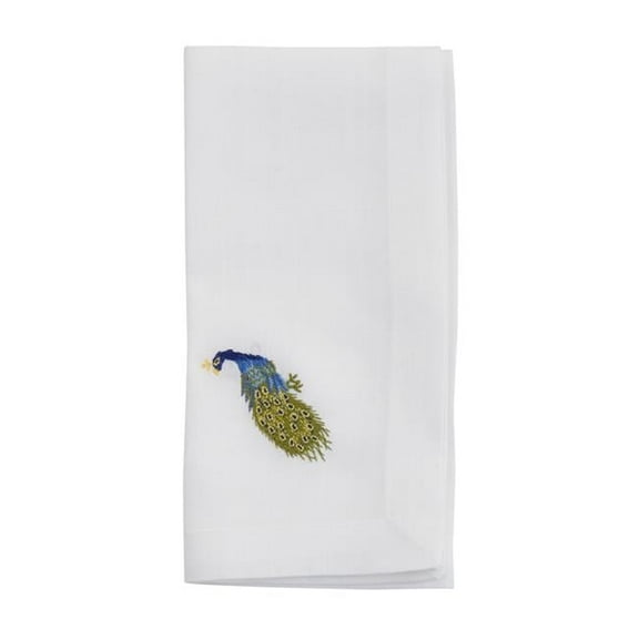 Saro Lifestyle Embroidered Peacock Table Napkin (Set of 4)