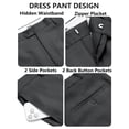 thumbnail image 5 of COOFANDY Mens Classic Casual Dress Pants Expandable Waist Suit Pant Regular Fit Flat Front Slacks, 5 of 6
