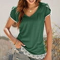 thumbnail image 2 of Birdeem Mode Femmes Été Demi-Manche Col en V Chandail-Over Blouse Décontractée Unie, 2 of 8