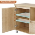 thumbnail image 5 of Rattan TV Stand for Living Room, Entertainment Center with Side Storage, TV Stand with Open Shelf, Large Wood Media Console Furniture for 70 Inch TV, 5 of 7