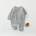 thumbnail image 2 of XDZJLR Boys Girls Onesie Pajamas Cotton Dress Jacquard Dress 0-6 Months Romper Grey 0-2 Months, 2 of 3