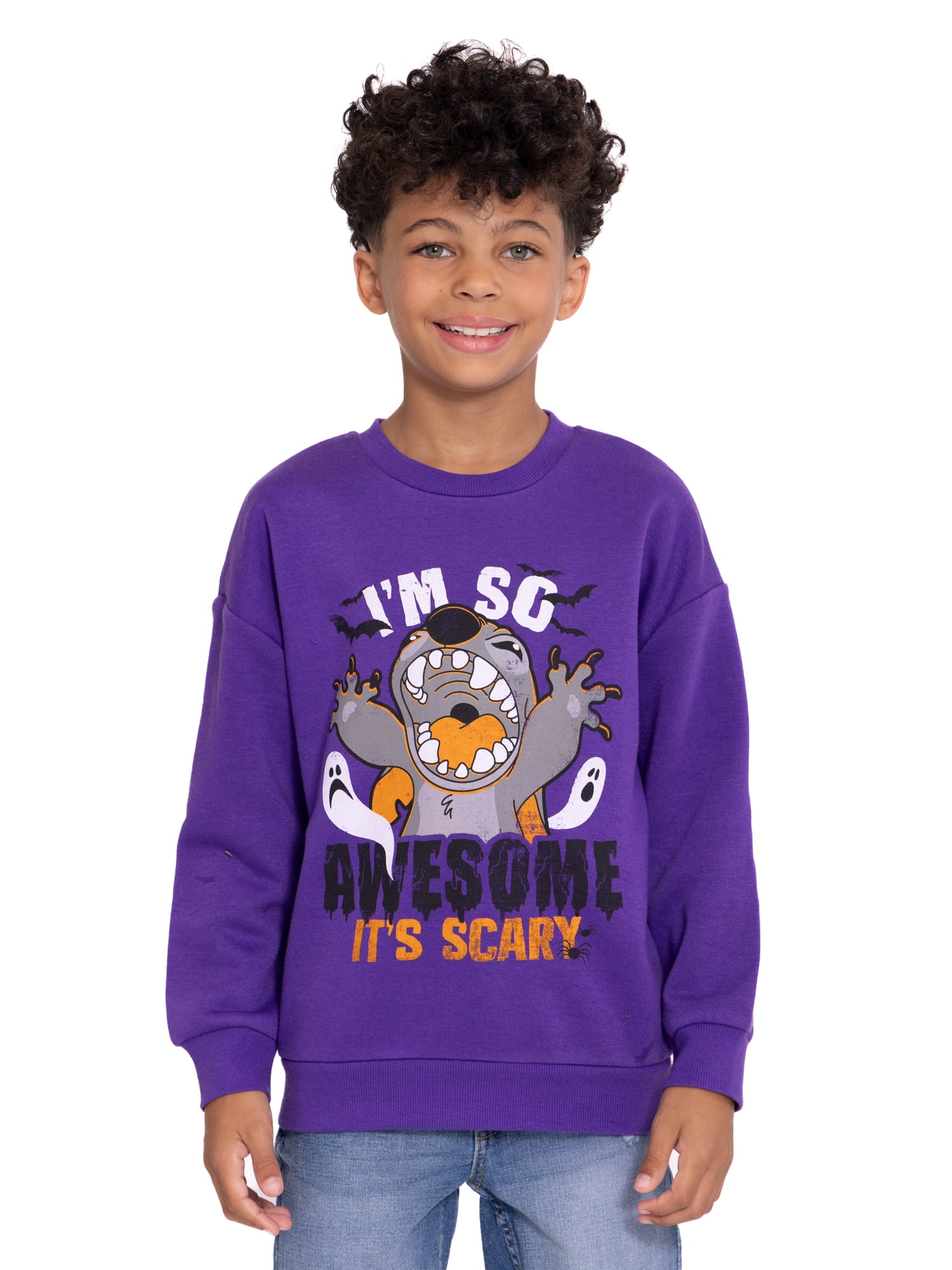 Lilo & Stitch Boys Halloween Graphic Sweatshirt, Sizes 4-18