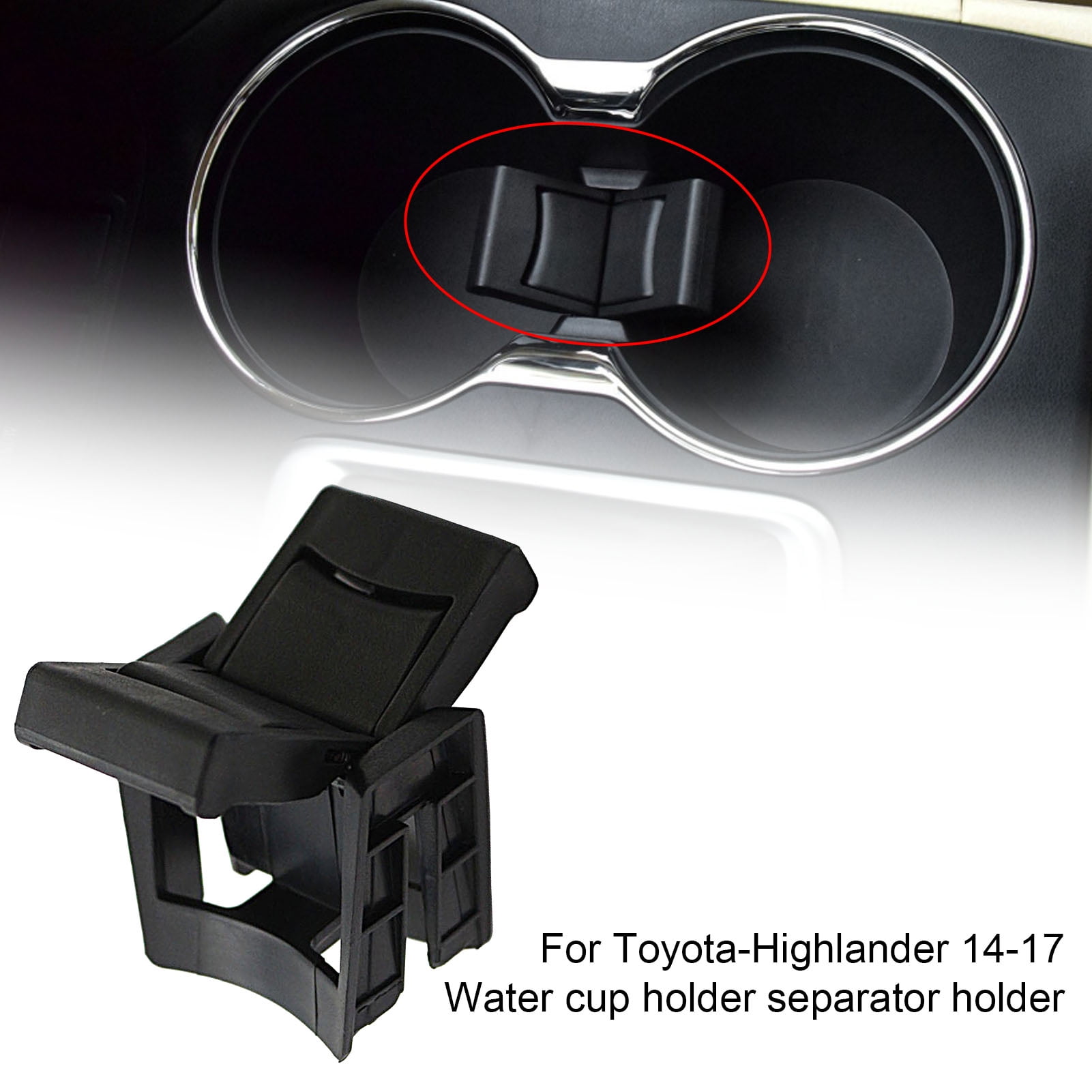 Hesroicy Cup Holder Insert Divider Adjustable Leakproof Black Center