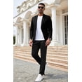 thumbnail image 4 of COOFANDY Men's Casual Blazer Slim Fit Black Suit Jackets Cotton Herringbone Sport Coats, 4 of 5