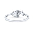 thumbnail image 3 of Attractive Rose Flower Of Love With Leaf Dainty Ring Band 925 Sterling Silver Size 4, 3 of 5