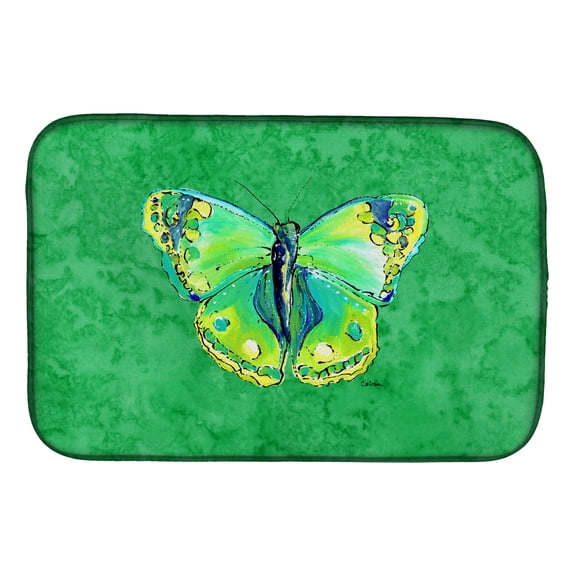 Butterfly Green on Green Dish Drying Mat