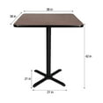 thumbnail image 3 of Hampden Furnishings Bennet Collection Steel Frame 36" Square Top, X Base, 42" Height Cafe Table, Black Frame/Mahogany Top, 3 of 5