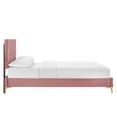 thumbnail image 3 of Platform Bed Frame, Tufted, Pink, Velvet, Mid Century Bedroom, Modern Contemporary Boutique HB35553, 3 of 8