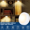 thumbnail image 2 of WWS-6 Pack LED Puck Lights Remote Control 16 Color Changeable Under Cabinet Lights, Battery Operated Lights Night Light with Dimmer & Timmer for Closet Bedroom Kitchen, White, 2 of 4