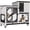 Black&White(39.3"x22"x36.8"), variant on Aivituvin Rabbit Hutch Indoor Outdoor, 2-Story Rabbit Cage for Guinea Pigs with 2 Leakproof Trays & 4 Wheels