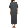 thumbnail image 5 of Avidlove Women's Nightgowns Long Sleepshirt Short Sleeve Oversized Nightdress Sleepwear V Neck Houese Dress Loungwear, 5 of 7