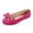 Hot Pink, variant on Women's Bow Decor Loafers Slip On Pointed Toe Low Heel Flock Upper for Casual Daily Work Party Footwear