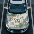 thumbnail image 3 of Yuyamidu Dahlia Car Hood Cover Wrap and Side Mirror Covers Set of 3 Butterfly Auto Exterior Rear View Accessories for Sedan Car Bonnet Banner Vehicle Exterior Decoration, 3 of 7