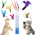 thumbnail image 4 of Cat Interactive Toy Feather Teaser Stick Wand Pet Retractable Feather Bell Refill Replacement Catcher Product for Cat Exercise 04, 4 of 6