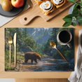 thumbnail image 2 of Forests Bears Placemats Set of 4 Modern Art Mountain Animals Watercolor Place Mats Indoor Wipeable Table Mats Washable Cloth Dining Table Placemats for Kitchen Holiday Party Home Decor 13x19 Inch, 2 of 9
