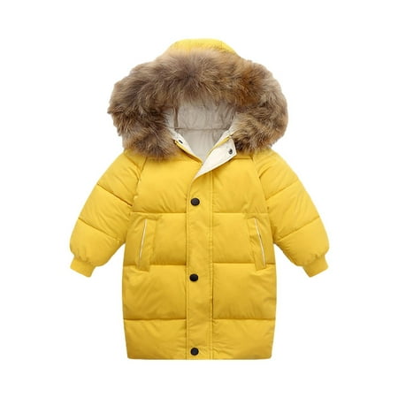 

Hvyesh Girls and Toddlers Long Quilted Puffer Coat with Trimmed Hood Outerwear Warm Parka Jacket Fall/Winter Long Coats Snowsuit for Girls